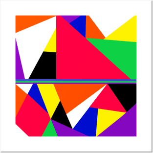 Colorful Abstract Geometric Shapes Pop Art Posters and Art